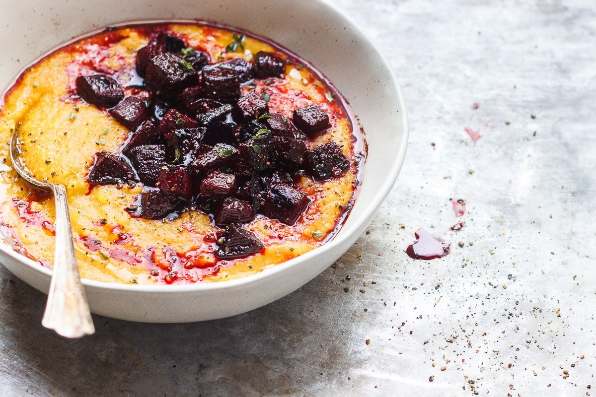 creamy-polenta-with-roasted-beets