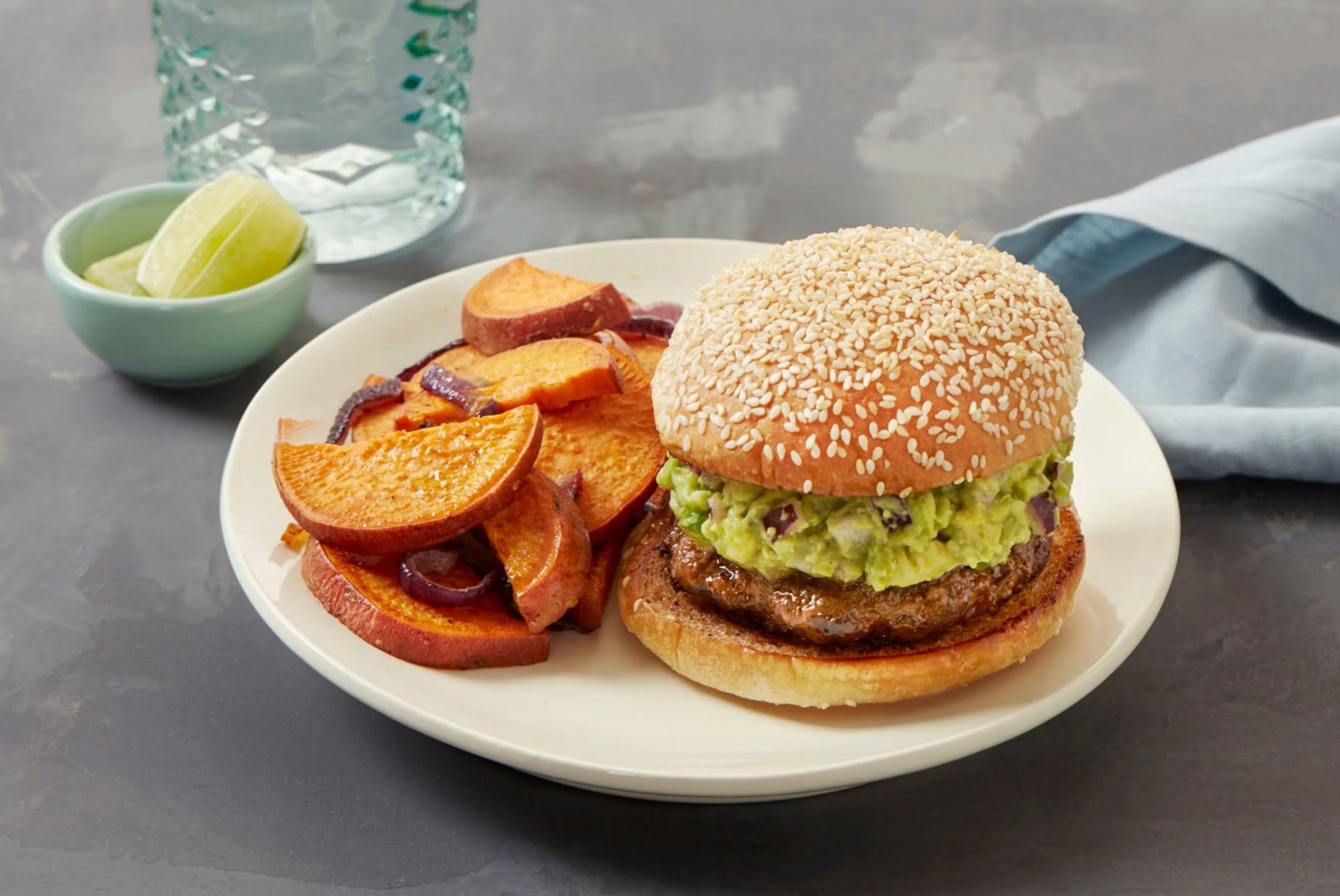 guacamole-beyond-burgers-with-spicy-sweet-potato-wedges-recipe