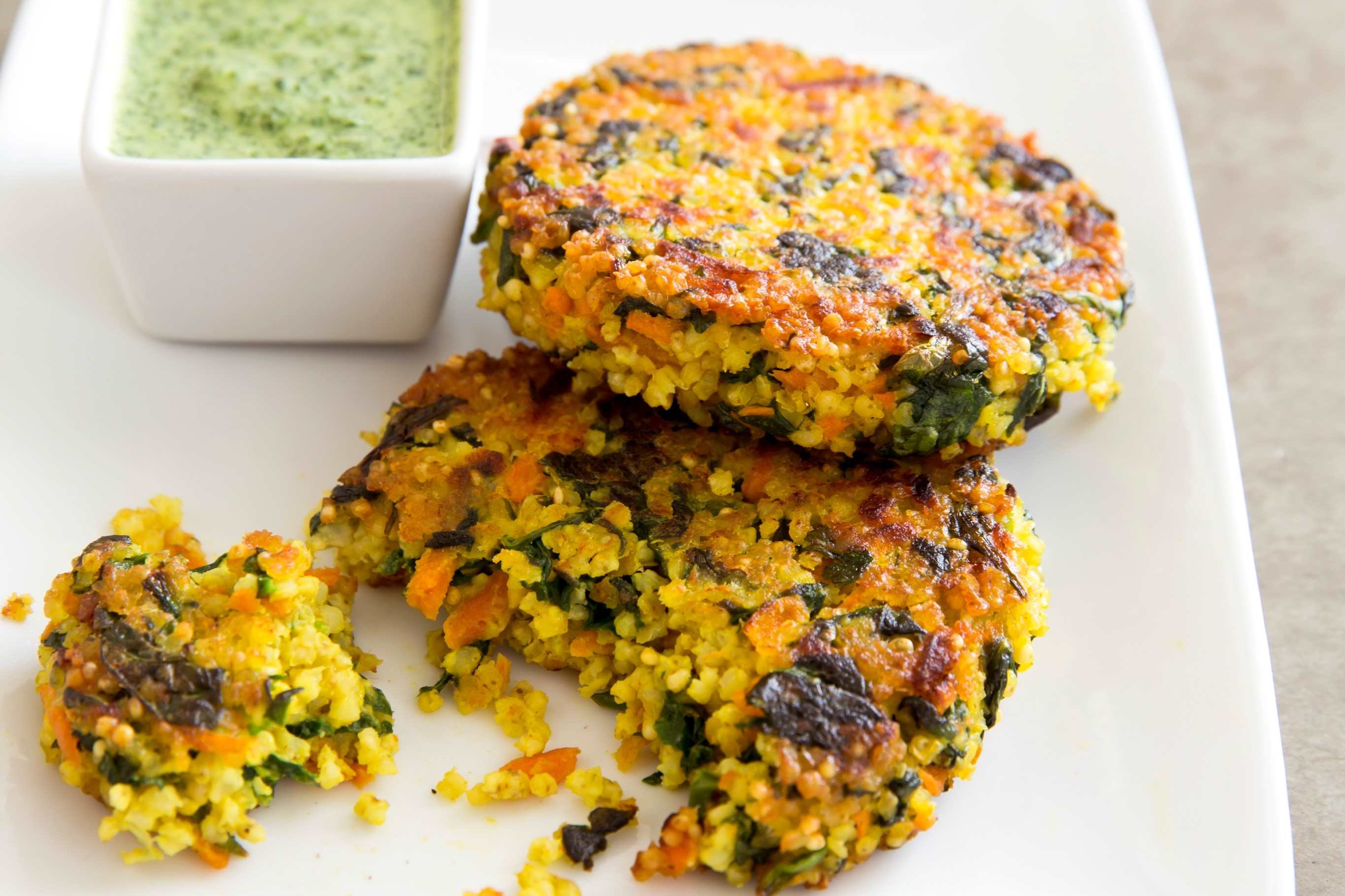 millet-cakes-with-carrots-spinach-recipe