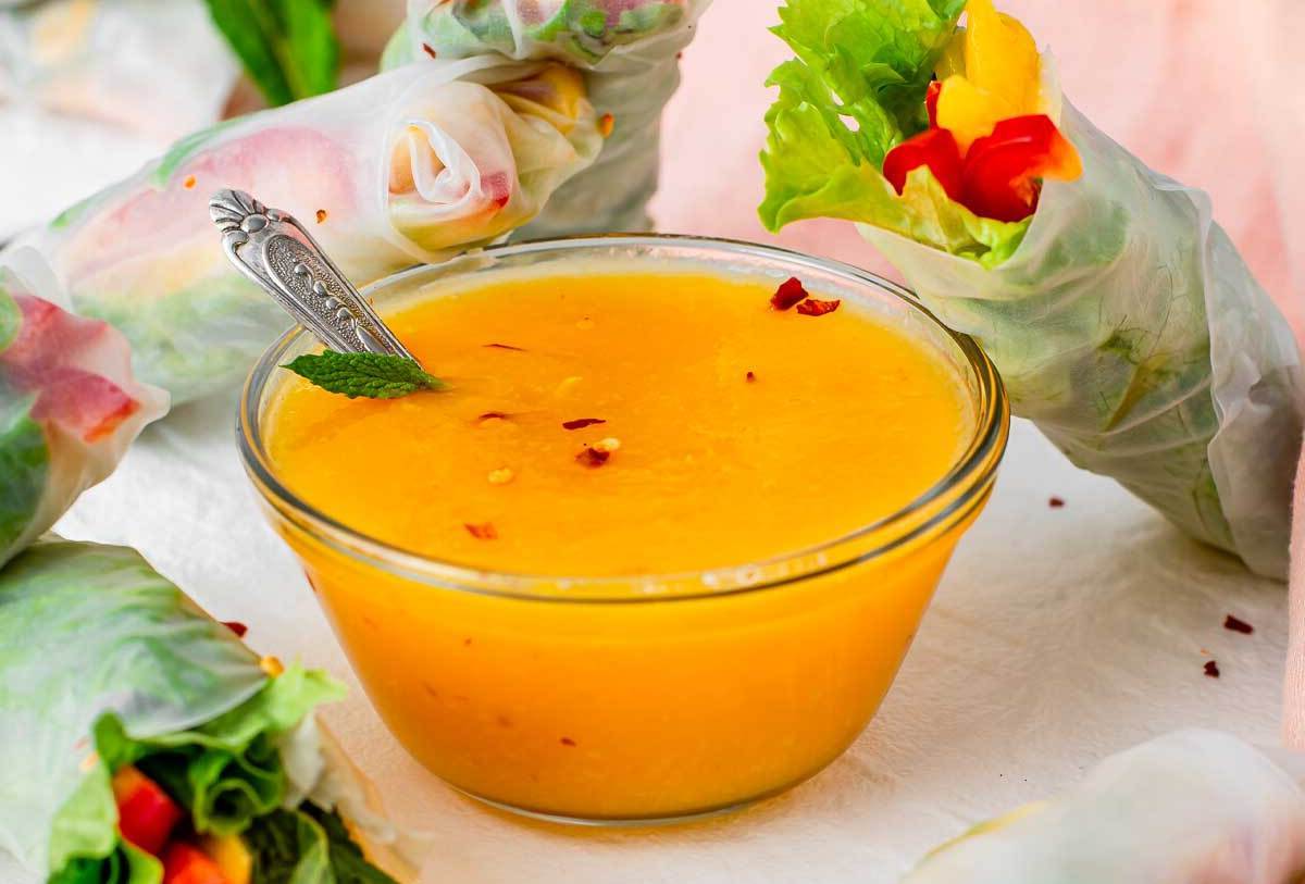 veggie-spring-rolls-with-mango-dipping-sauce-recipe